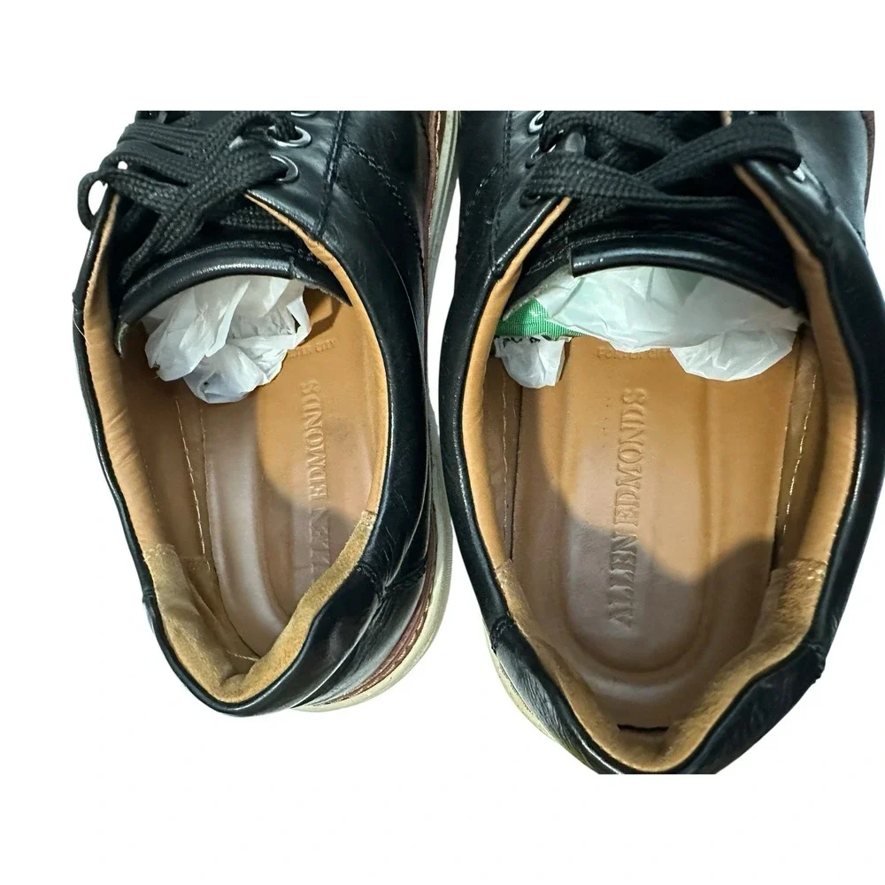 Allen Edmonds PORTER CITY Casual Derby Sneakers Sz 9 Black Leather Lace Up S76-1